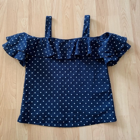 J. Crew Polka Dot Off The Shoulder Blouse - Picture 2 of 5